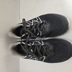 Black Athletic Shoes with Breathable Mesh and Rounded Toe